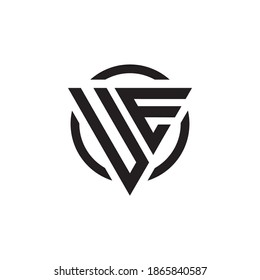 Initial letter UE triangle monogram clean modern simple logo