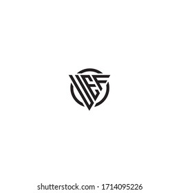 Initial Letter UEF triangle monogram cool modern logo
