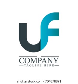 Initial Letter UF Linked Design Logo