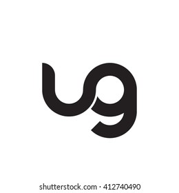 initial letter ug linked round lowercase monogram logo black