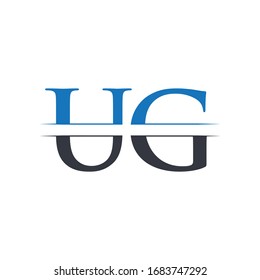 Initial Letter UG Logo Design Vector Template. Business Circle UG Letter Logo Design