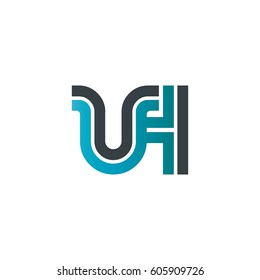 Initial Letter UH Linked Design Logo