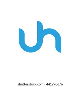 initial letter uh linked round lowercase logo blue