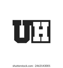 Letra inicial UH Logo Design Plantilla. Logotipo de UH