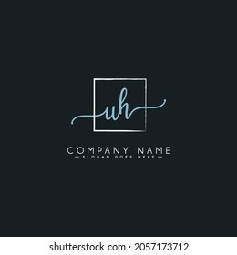 UH-Logo für den Anfangsbuchstaben - handgeschriebenes Logo für Signaturen