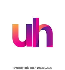 Initial Letter UH Logo Lowercase, magenta and orange, Modern and Simple Logo Design.