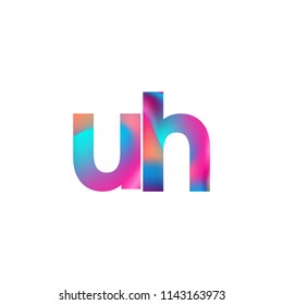 Initial Letter UH Logo Lowercase colorful design, Modern and Simple Logo Design.