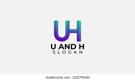 Initial Letter UH Logo - Minimal Business Logo design