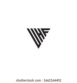 Initial letter UHF triangle monogram cool simple  modern logo concept 