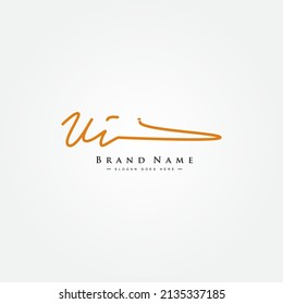 Initial Letter UI Logo - Handwritten Signature Logo