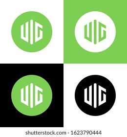 Initial letter UIG, minimalist logo design, vector illustration