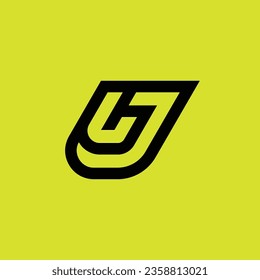Initial letter UJ or JU monogram logo