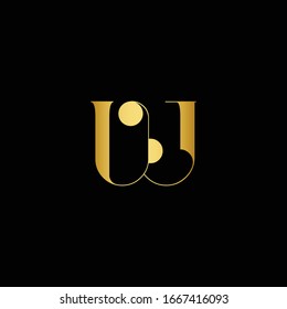 Vorlage für die Design-Vektorillustration des UJ-Logos im Anfangsbuchstaben. Design des Creative Monogram UJ Letter-Logos