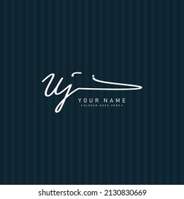 Logo de la carta inicial UJ - logotipo de la firma dibujada a mano