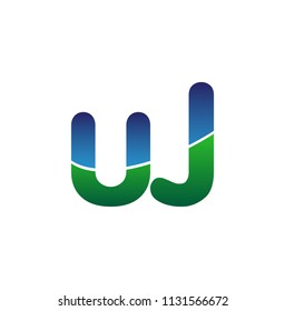 Initial Letter UJ Logo Lowercase, colorful logotype Modern and Simple Logo Design.
