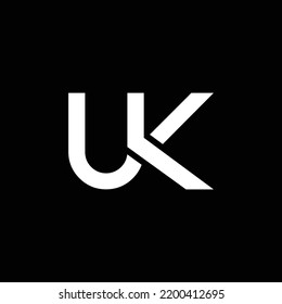 Initial letter UK linked abstract logo - editable in vector format