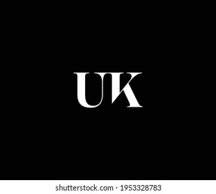 Initial Letter UK Logo Design Vector Template, Negative Space Logo, UK Letter Logo Design