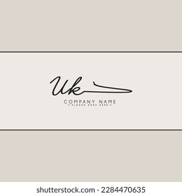 Initial Letter UK Logo - Hand Drawn Signature Logo