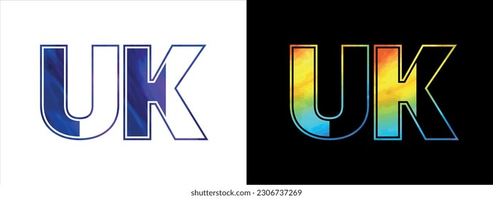 Initial letter UK logo Icon vector design template. Premium luxurious logotype for corporate business identity