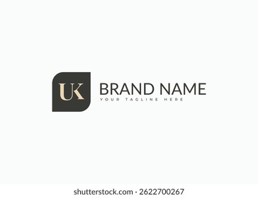 Initial letter UK minimal elegant logo design concept. UK monogram fashion boutique logo icon