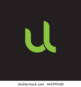 initial letter ul linked round lowercase logo green