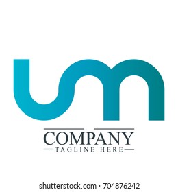 Initial Letter UM Linked Design Logo