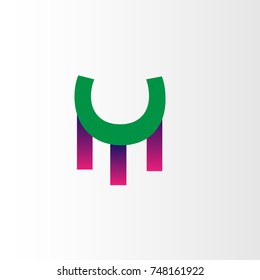 initial letter um linked logo design