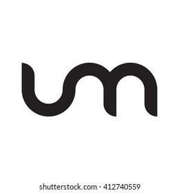 initial letter um linked round lowercase monogram logo black