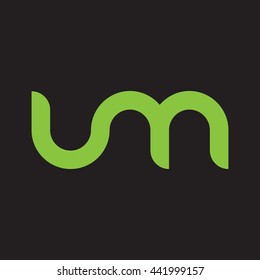 initial letter um linked round lowercase logo green