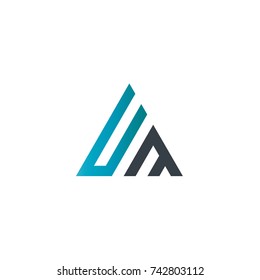 Initial Letter UM Linked Triangle Design Logo