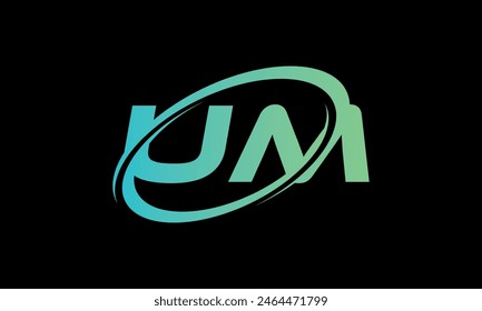 Initial Letter UM Logo. Creative And Modern UM logo Design on black background.