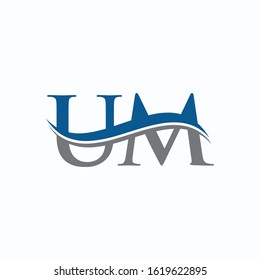 Initial Letter UM Logo Design Vector Template. UM Letter Vector Illustration