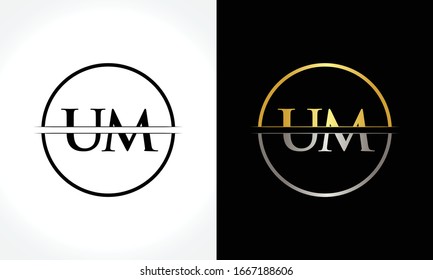 Initial Letter UM Logo Design Vector Template. UM Letter Logo Design