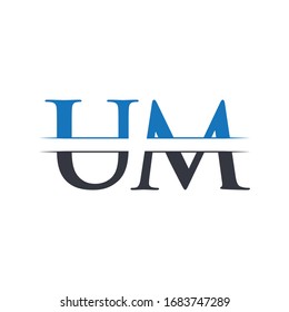 Initial Letter UM Logo Design Vector Template. Business Circle UM Letter Logo Design