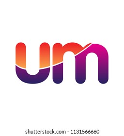 Initial Letter UM Logo Lowercase, colorful logotype Modern and Simple Logo Design.