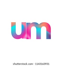 Initial Letter UM Logo Lowercase colorful design, Modern and Simple Logo Design.