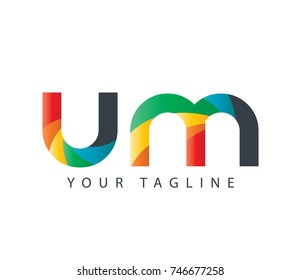 Initial Letter UM Rounded Design Logo