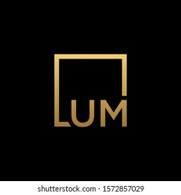 initial letter UM with square frame line art. business consulting concept. studio,room,group icon. Suitable for business consulting group company. square lines have connected meanings. - vector