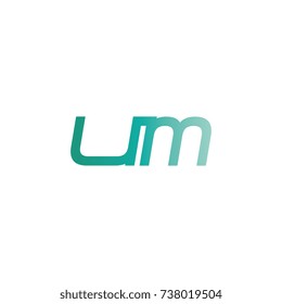 initial letter um thin logo design