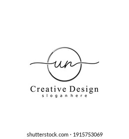 Initial letter UN calligraphy handwritten logo. Handwritten alphabet in the logo template. Letters and Alphabet for your logo design.