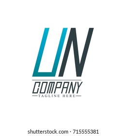 Initial Letter UN Design Logo Template