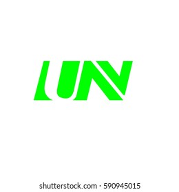 initial letter U,N green color logo vector