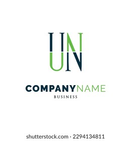 Initial Letter UN Icon Logo Design Template