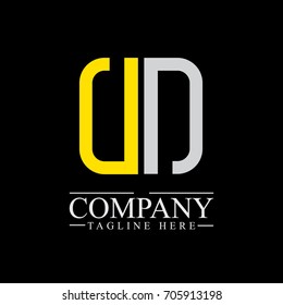 Initial Letter UN Linked Box Design Logo