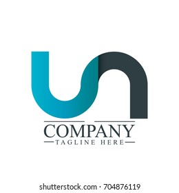 Initial Letter UN Linked Design Logo