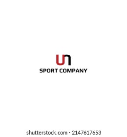 initial letter un linked round lowercase logo red