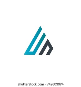 Initial Letter UN Linked Triangle Design Logo