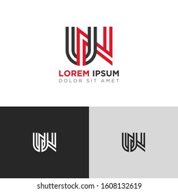 Initial Letter UN linked uppercase overlap modern logo design template. Suitable for business, consulting group company