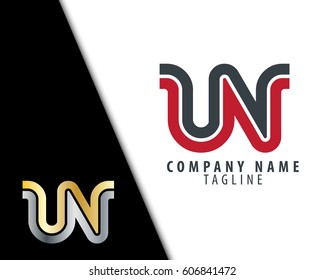 Initial Letter UN LN Linked Design Logo