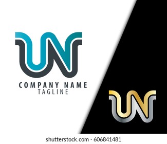 Initial Letter UN LN Linked Design Logo